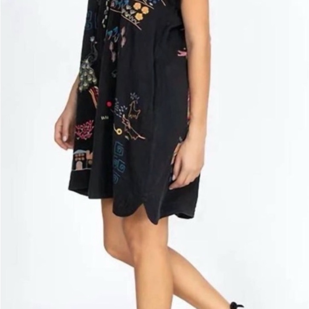 Johnny Was Biya Embroidered Black Boho Tunic - Size S - Floral Silk Blend - NWOT - Picture 8 of 15